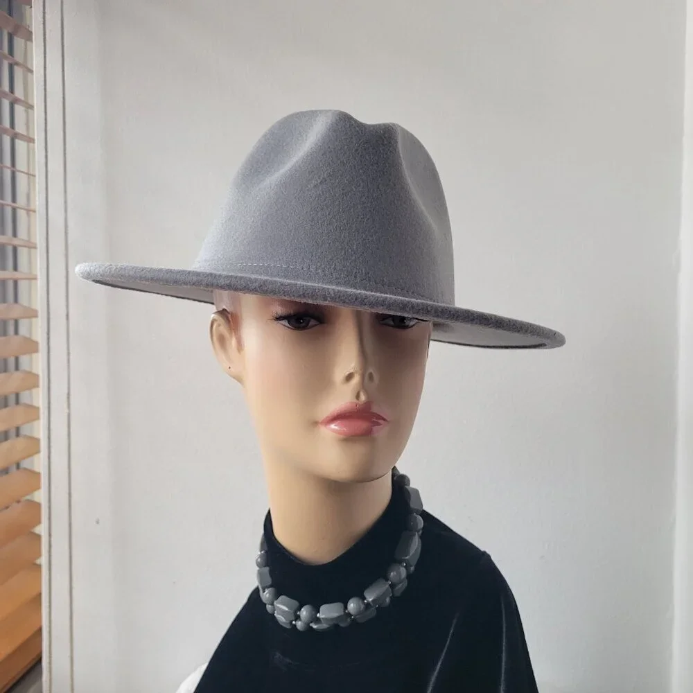 Lisianthus Women's Wide Width Brim Gray Fall/Winter Stylist Hat